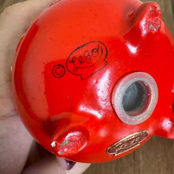 LEGO vintage porcelain red cauldron pot salt‎ and pepper shakers - Picture 8 of 8